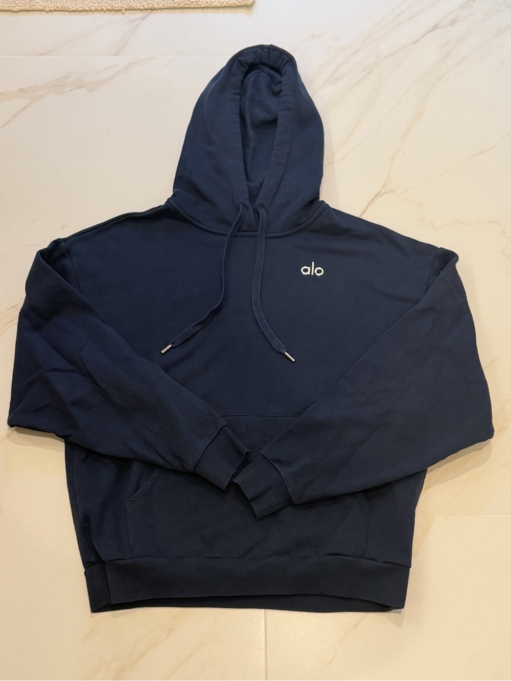 Alo Navy Logo Hoodie
